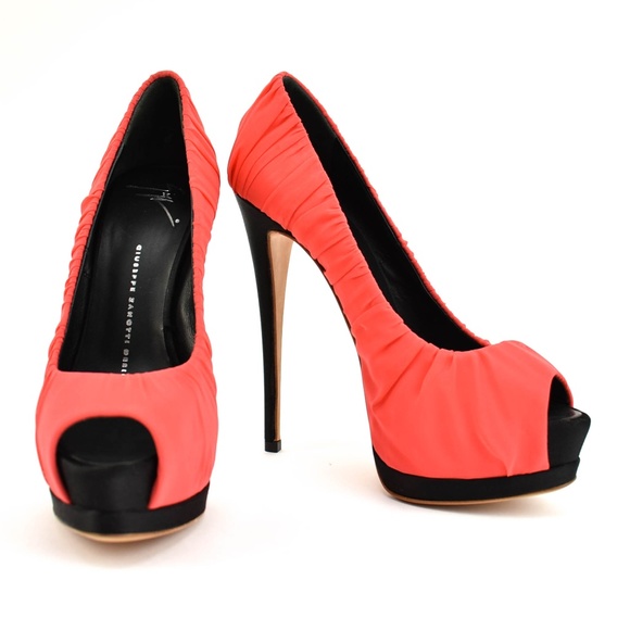 bright coral heels